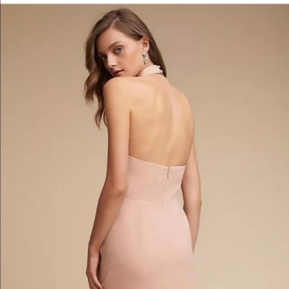 Last chance 🚨🚨NEW BHLDN JILL STUART RASA HALTER PLUNGING NECK MAXI DRESS GOWN - Picture 4 of 5